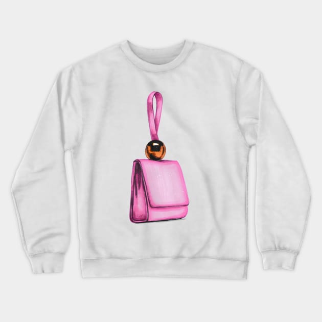 Pink Leather Purse Crewneck Sweatshirt by Svetlana Pelin